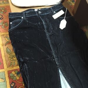 Pilcro Black Velvet Pencil Skirt